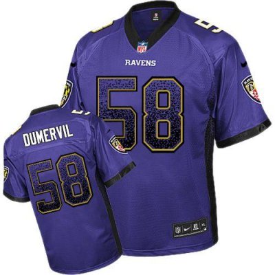 Jerseys Factory Cheap Nike Ravens #58 Elvis Dumervil Purple Team