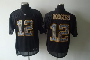 Jerseys Factory Cheap Sideline Black United Packers #12 Aaron Ro
