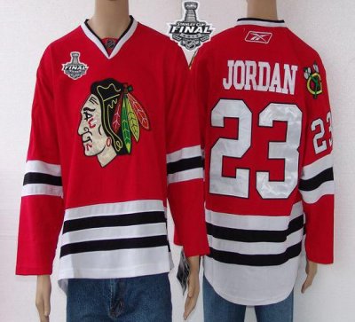 Jerseys Factory Cheap Blackhawks #23 Jordan Red With Stanley Cup