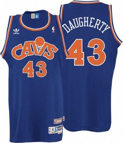 Jerseys Factory Cheap Cavaliers #43 Brad Daugherty Blue CAVS Thr