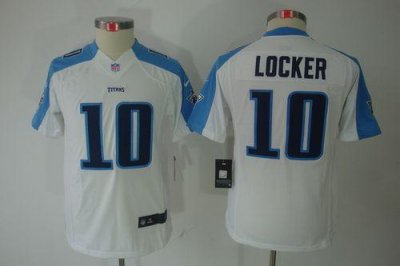 Jerseys Factory Cheap Nike Titans #10 Jake Locker White Youth Em
