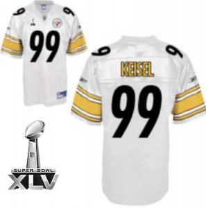 Jerseys Factory Cheap Steelers #99 Brett Keisel White Super Bowl