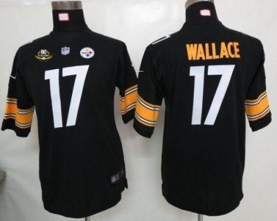 Jerseys Factory Cheap Nike Steelers #17 Mike Wallace Black Team