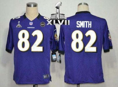 Jerseys Factory Cheap Nike Ravens #82 Torrey Smith Purple Team C