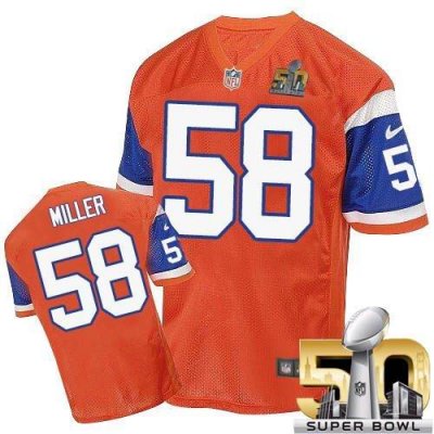 Jerseys Factory Cheap Nike Broncos #58 Von Miller Orange Throwba
