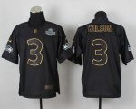 Jerseys Factory Cheap Nike Seahawks #3 Russell Wilson Black Gold