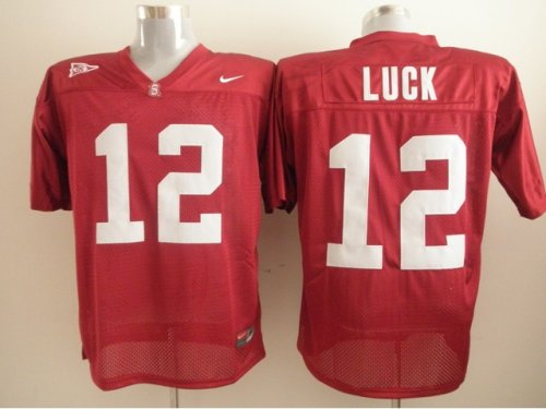 Jerseys Factory Cheap Cardinal #12 Andrew Luck Red Embroidered N