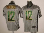 Jerseys Factory Cheap Packers #12 Aaron Rodgers Grey Shadow Stit