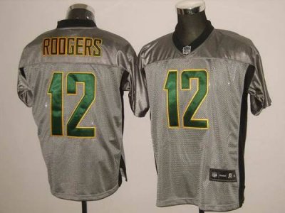 Jerseys Factory Cheap Packers #12 Aaron Rodgers Grey Shadow Stit