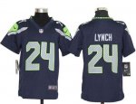 Jerseys Factory Cheap Nike Seahawks #24 Marshawn Lynch Steel Blu