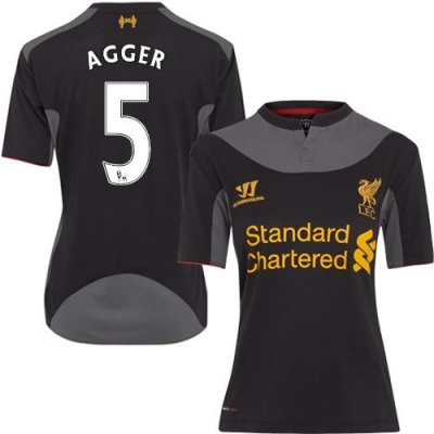 Jerseys Factory Cheap Women's Liverpool #5 Daniel Agger Away Soc