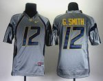 Jerseys Factory Cheap Mountaineers #12 Geno Smith Grey Embroider
