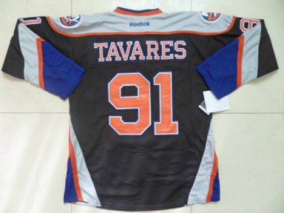 Jerseys Factory Cheap Islanders #91 John Tavares Black Third Emb