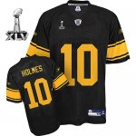 Jerseys Factory Cheap Steelers #10 Santonio Holmes Black With Ye