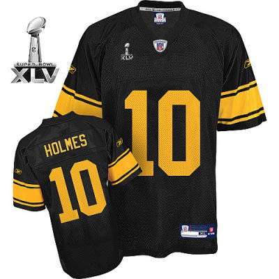 Jerseys Factory Cheap Steelers #10 Santonio Holmes Black With Ye
