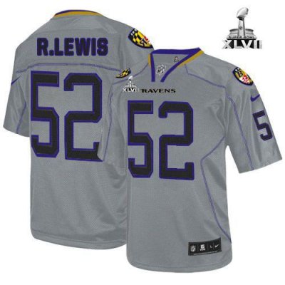 Jerseys Factory Cheap Nike Ravens #52 Ray Lewis Lights Out Grey