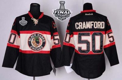 Jerseys Factory Cheap Blackhawks #50 Corey Crawford Black New Th