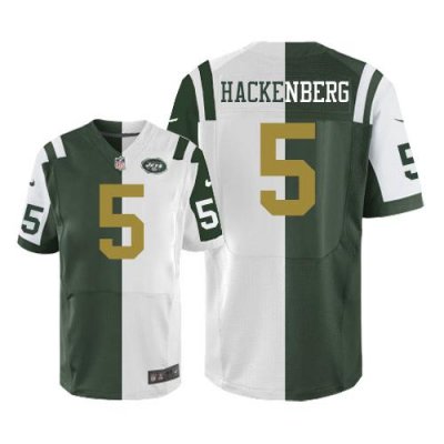 Jerseys Factory Cheap Nike Jets #5 Christian Hackenberg Green/Wh