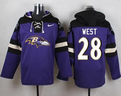 Jerseys Factory Cheap Nike Ravens #28 Terrance West Purple Playe
