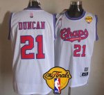 Jerseys Factory Cheap Spurs #21 Tim Duncan White ABA Hardwood Cl