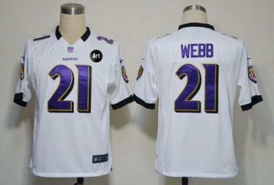 Jerseys Factory Cheap Nike Ravens #21 Lardarius Webb White With