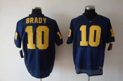 Jerseys Factory Cheap Wolverines Tom Brady #10 Blue Embroidered