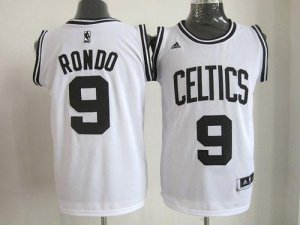 Jerseys Factory Cheap Celtics #9 Rajon Rondo White(Black No.) St