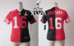 Jerseys Factory Cheap Nike 49ers #16 Joe Montana Black/Red Super