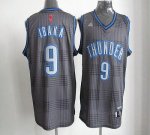 Jerseys Factory Cheap Thunder #9 Serge Ibaka Black Rhythm Fashio