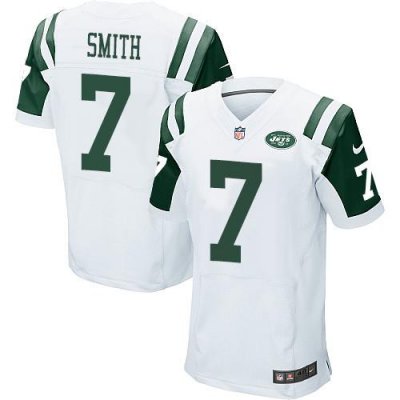 Jerseys Factory Cheap Nike Jets #7 Geno Smith White Men's Embroi
