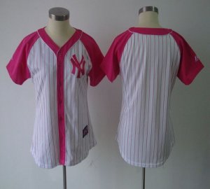Jerseys Factory Cheap Yankees Blank White/Pink Women's Splash Fa