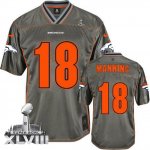 Jerseys Factory Cheap Nike Broncos #18 Peyton Manning Grey Super