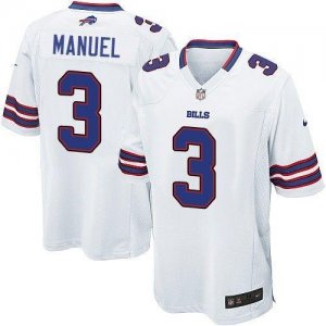 Jerseys Factory Cheap Nike Bills #3 EJ Manuel White Men's Embroi