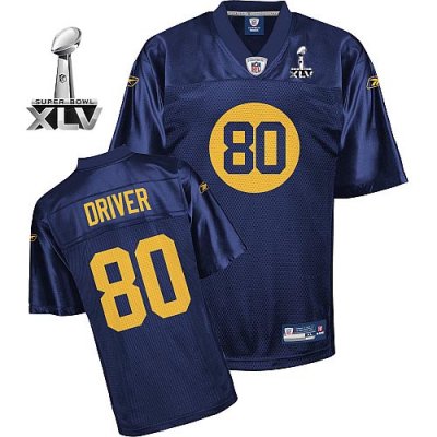 Jerseys Factory Cheap Packers #80 Donald Driver Blue Super Bowl