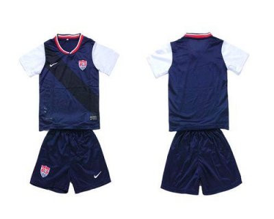 Jerseys Factory Cheap USA Blank 2012/2013 Blue Away Kid Soccer C