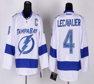 Jerseys Factory Cheap Lightning #4 Vincent Lecavalier White New