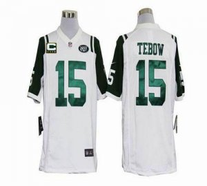 Jerseys Factory Cheap Nike Jets #15 Tim Tebow White With C Patch