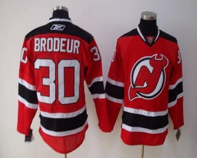Jerseys Factory Cheap Devils #30 Martin Brodeur Red Home Embroid
