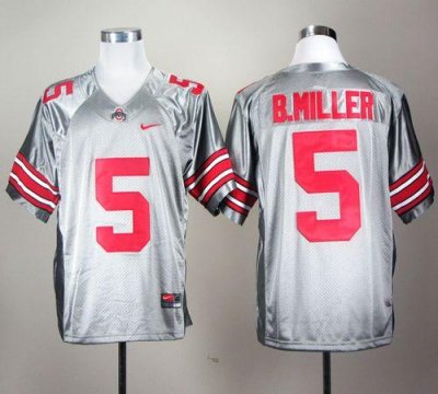 Jerseys Factory Cheap Buckeyes #5 Braxton Miller Grey Embroidere