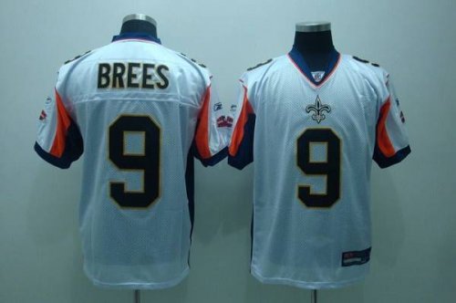 Jerseys Factory Cheap Saints #9 Drew Brees White With New Super