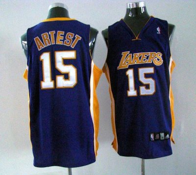 Jerseys Factory Cheap Lakers #15 Ron Artest Purple Embroidered N