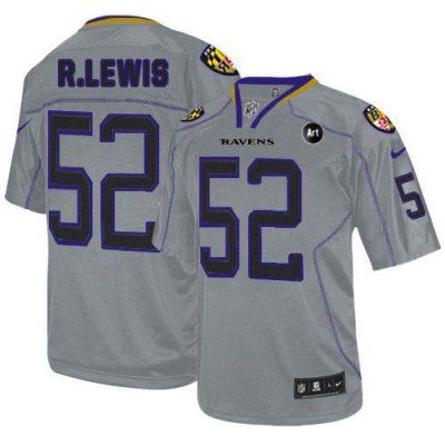 Jerseys Factory Cheap Nike Ravens #52 Ray Lewis Lights Out Grey