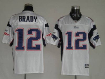 Jerseys Factory Cheap Patriots #12 Tom Brady White Stitched NFL