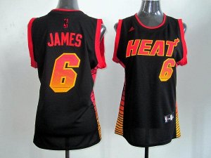 Jerseys Factory Cheap Heat #6 LeBron James Black Women's Vibe Em