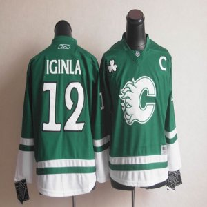 Jerseys Factory Cheap Flames #12 Jarome Iginla St. Patty's Day G