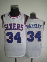 Jerseys Factory Cheap 76ers #34 Charles Barkley White Throwback