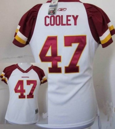 Jerseys Factory Cheap Redskins #47 Chris Cooley White Women's Fi