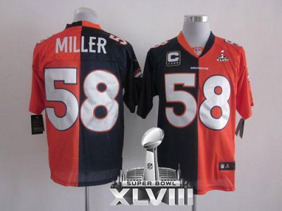 Jerseys Factory Cheap Nike Broncos #58 Von Miller Orange/Navy Bl