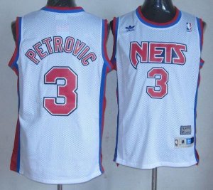 Jerseys Factory Cheap Nets #3 Drazen Petrovic White Throwback Em