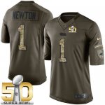 Jerseys Factory Cheap Nike Panthers #1 Cam Newton Green Super Bo